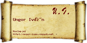 Ungor Iván névjegykártya
